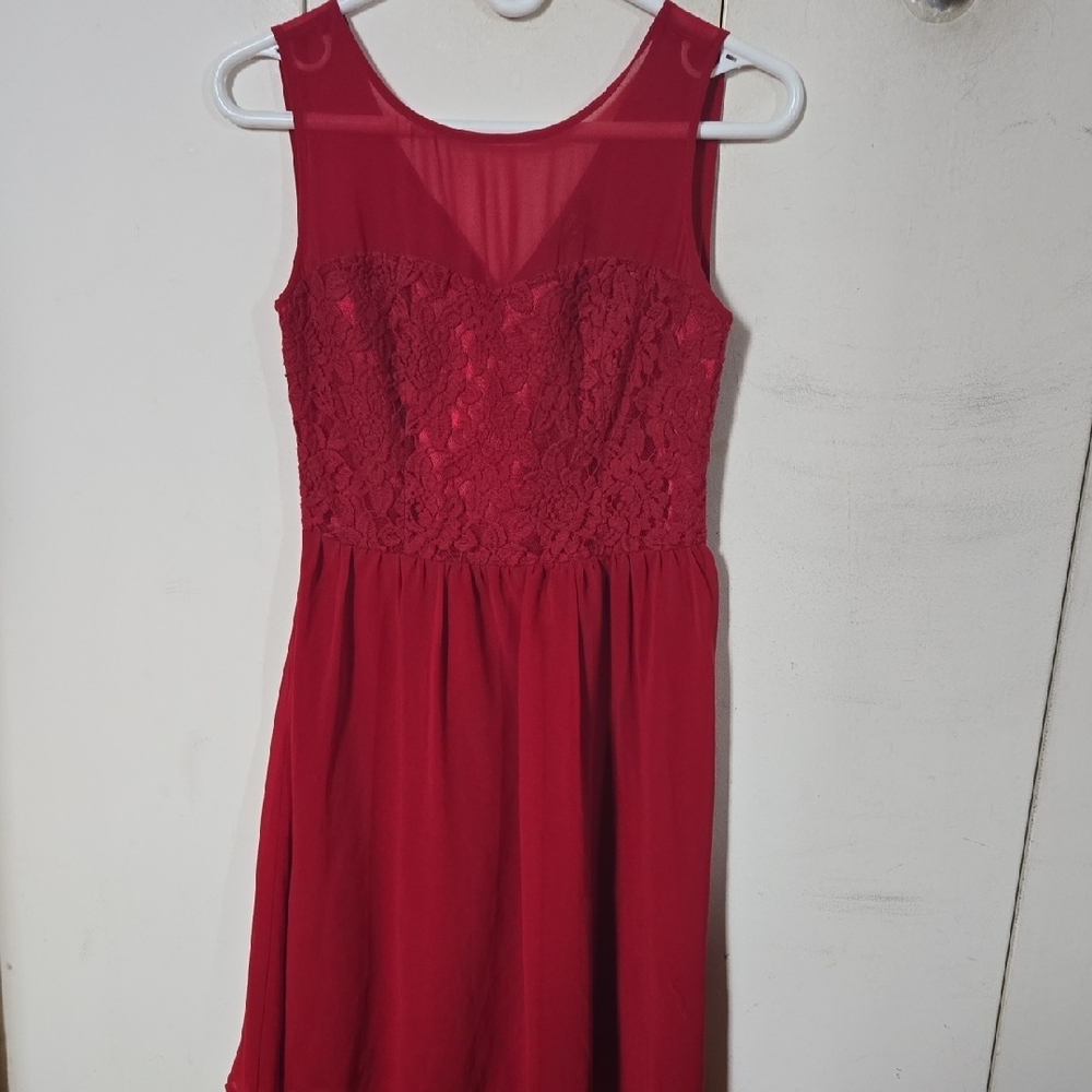 Burgundy Lace Sleeveless Dress (Jacob - XS) (Washed)
